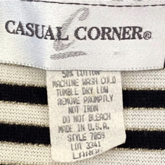 Navy Blue, White, & Gold Striped Nautical Cardigan with Detailed Button Closure - Picture 7 of 11